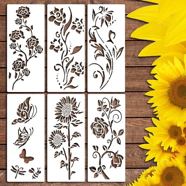🔥DIY Decoration🌻 - Garden Fence Large Flower Drawing Stencils - Image 17