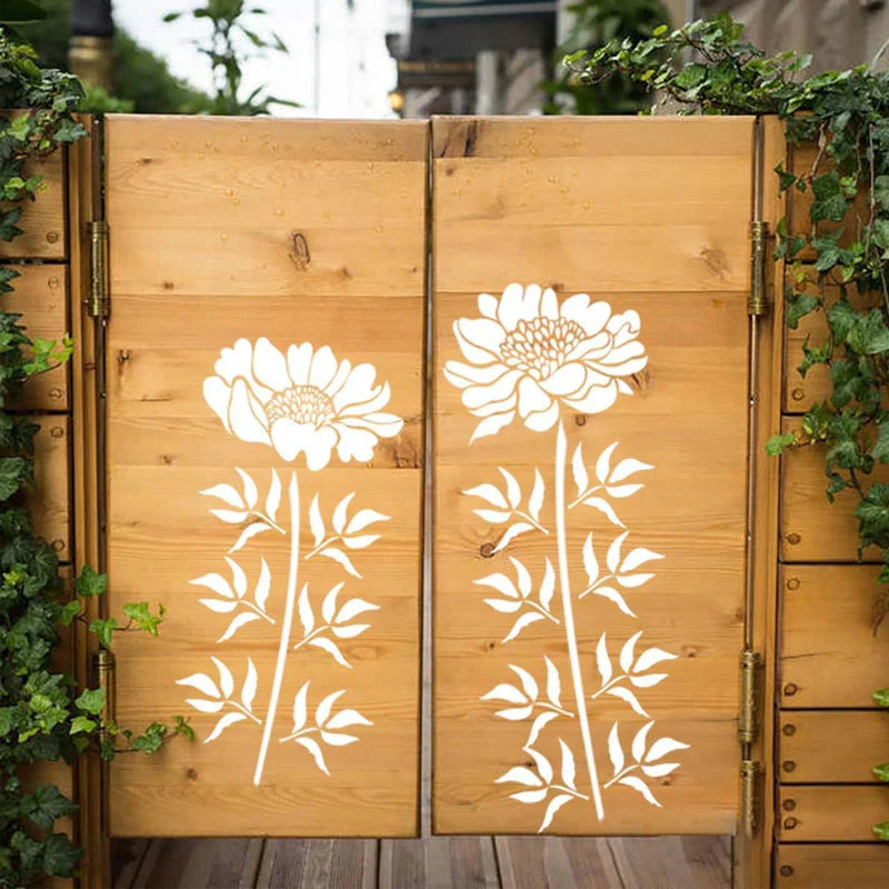 🔥DIY Decoration🌻 - Garden Fence Large Flower Drawing Stencils - Image 2