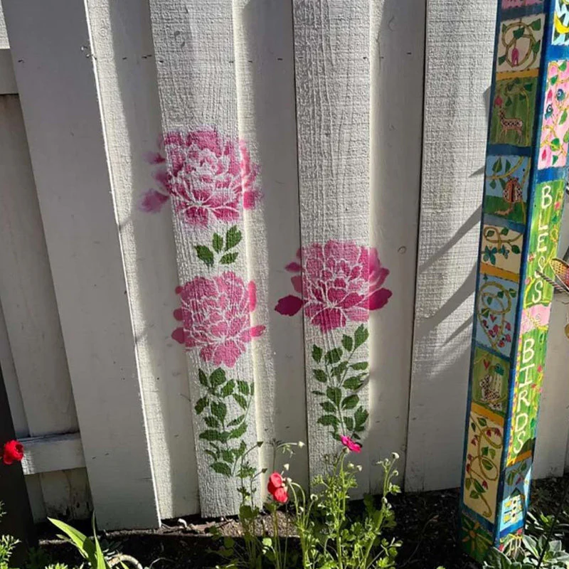 🔥DIY Decoration🌻 - Garden Fence Large Flower Drawing Stencils - Image 3