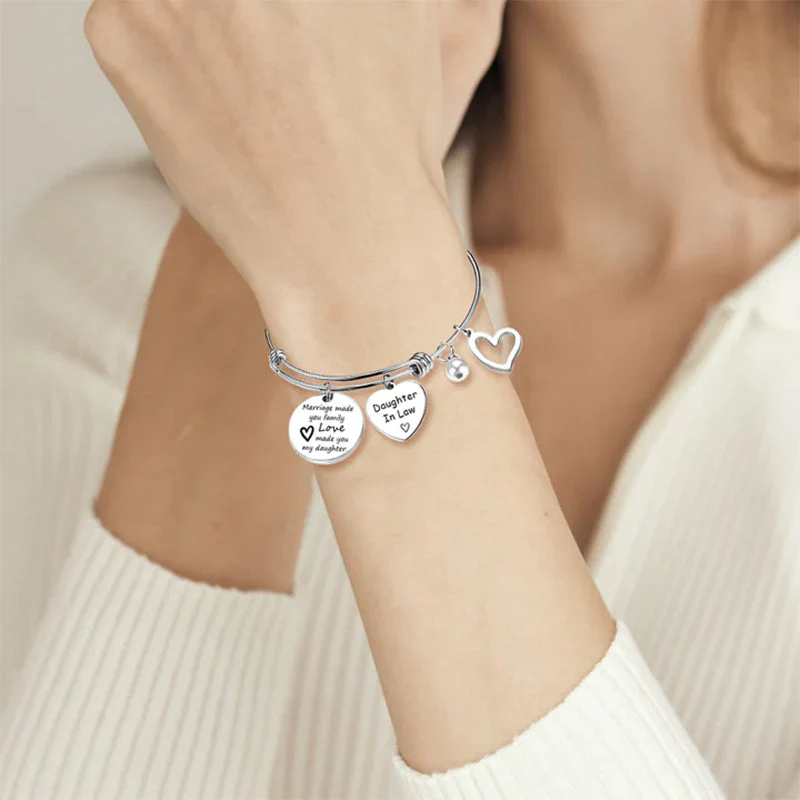 🎁FOR DAUGHTER-IN-LAW🎁MARRIAGE MADE YOU FAMILY LOVE MADE YOU MY DAUGHTER BANGLE BRACELET - Image 3
