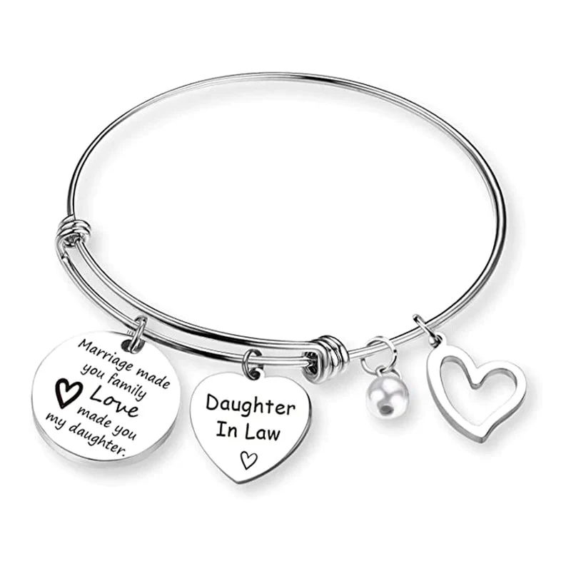 🎁FOR DAUGHTER-IN-LAW🎁MARRIAGE MADE YOU FAMILY LOVE MADE YOU MY DAUGHTER BANGLE BRACELET - Image 8