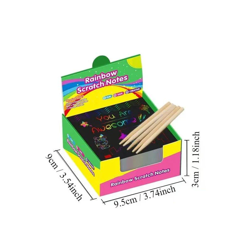 【100 Sheets/1 Set】DIY Rainbow Magic Scratch Paper Art Set - Image 10