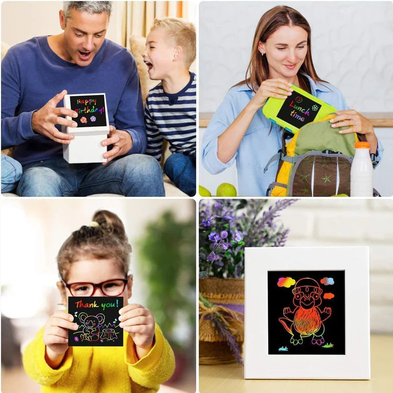 【100 Sheets/1 Set】DIY Rainbow Magic Scratch Paper Art Set - Image 6