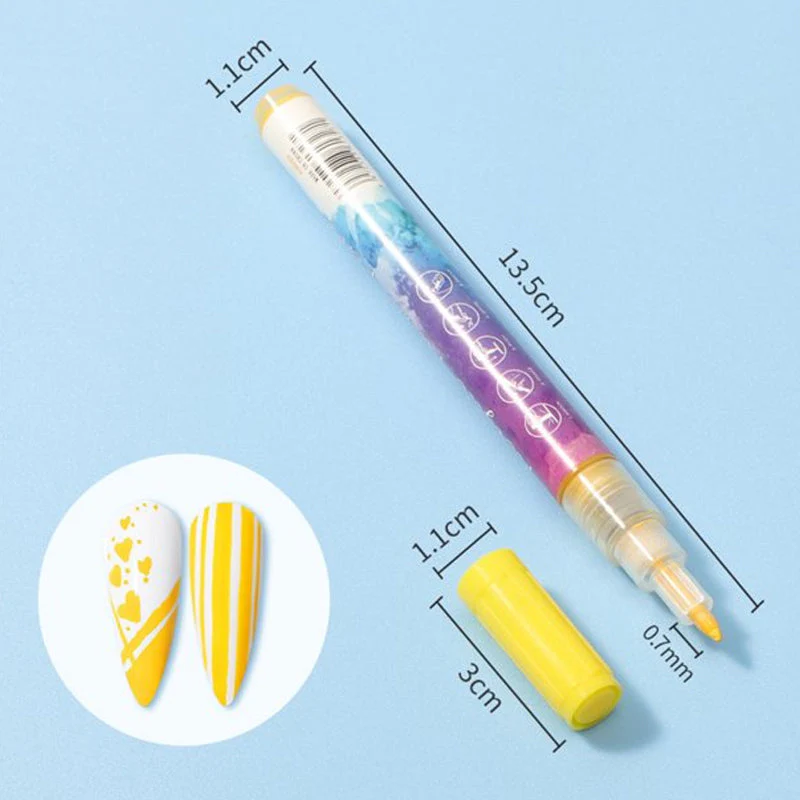 12 Colors Ultra Thin Curve Manicure Marker - Image 12