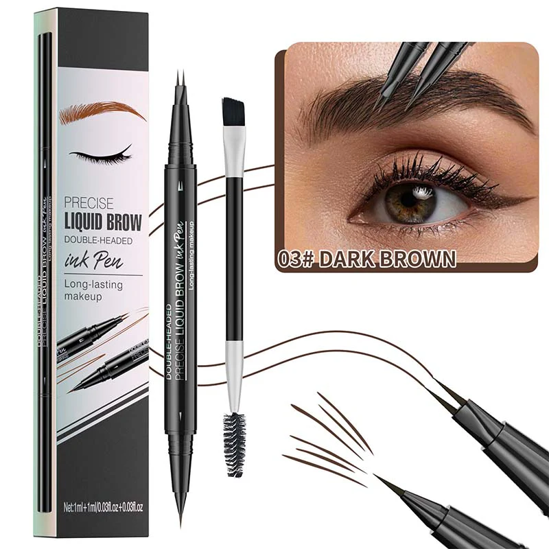 2-in-1 Dual-Ended Eyebrow Pen with Micro-Fork-Tip Applicator and Precise Brush-Tip - Image 17