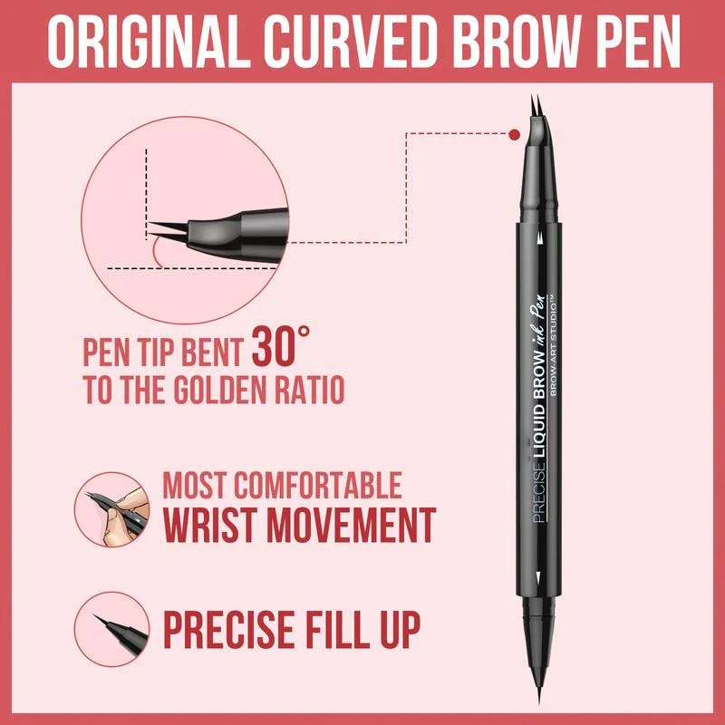 2-in-1 Dual-Ended Eyebrow Pen with Micro-Fork-Tip Applicator and Precise Brush-Tip - Image 2