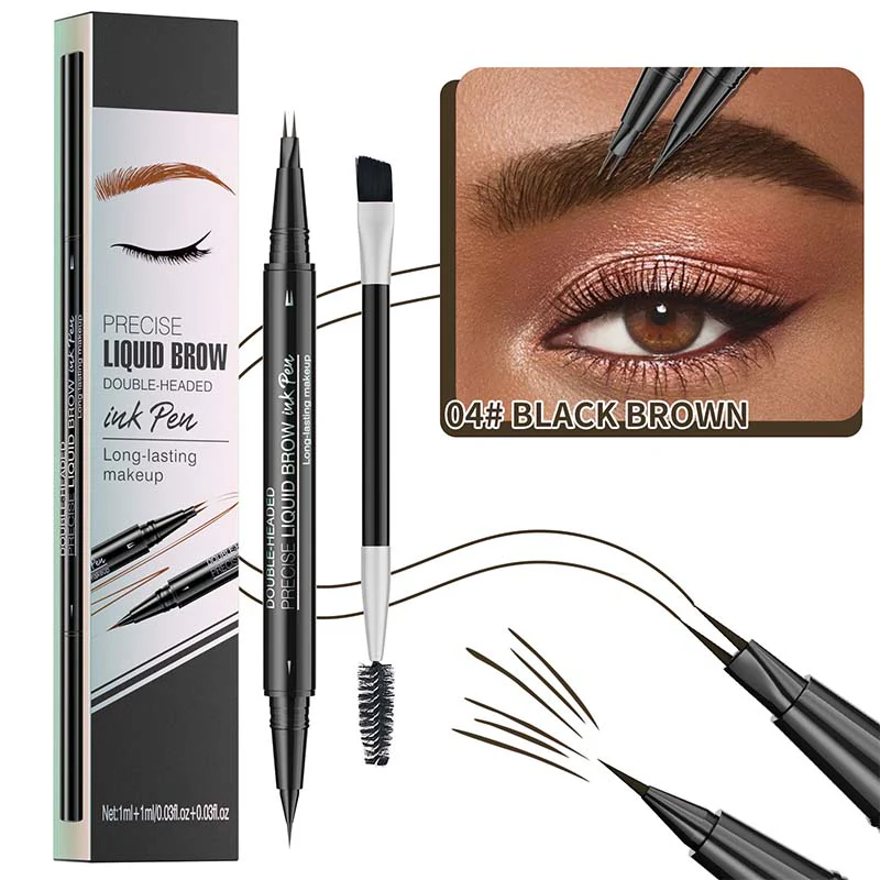 2-in-1 Dual-Ended Eyebrow Pen with Micro-Fork-Tip Applicator and Precise Brush-Tip - Image 20