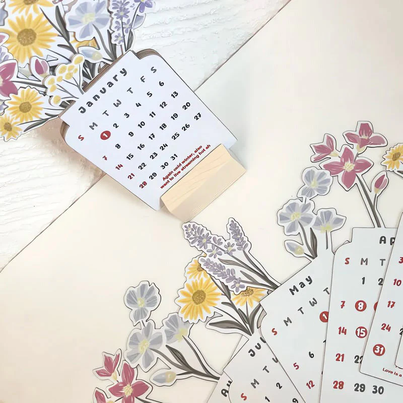 2025 Bloomy Flowers Desk Calendar - Image 9
