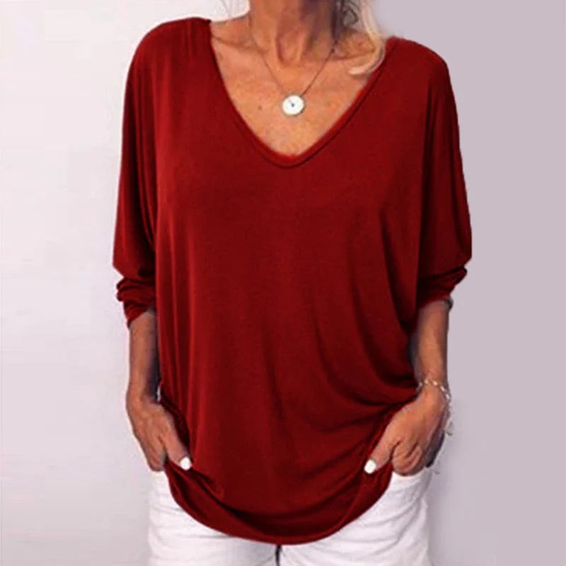 3/4 Sleeve Back Buttons V Neck Tops - Image 4