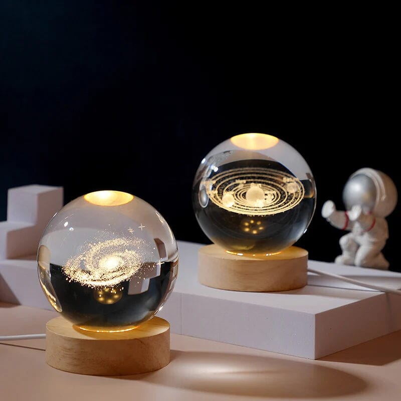 3D Crystal Ball Night Light With Wood Base - Image 12