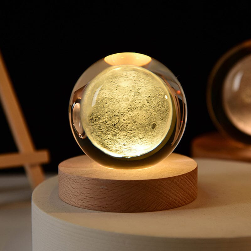 3D Crystal Ball Night Light With Wood Base - Image 13