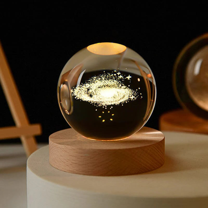 3D Crystal Ball Night Light With Wood Base - Image 15