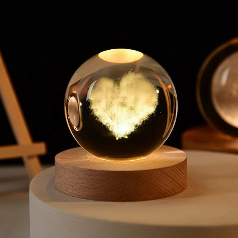 3D Crystal Ball Night Light With Wood Base - Image 18