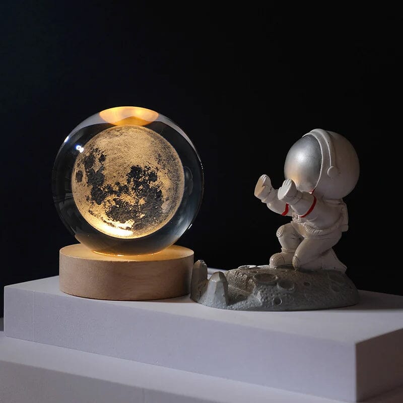 3D Crystal Ball Night Light With Wood Base - Image 5