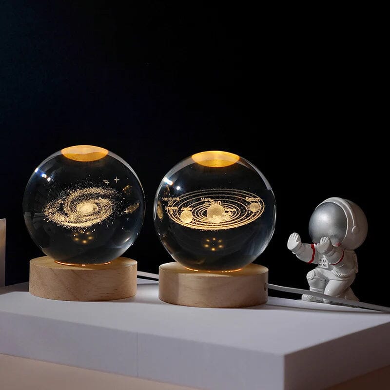 3D Crystal Ball Night Light With Wood Base - Image 6