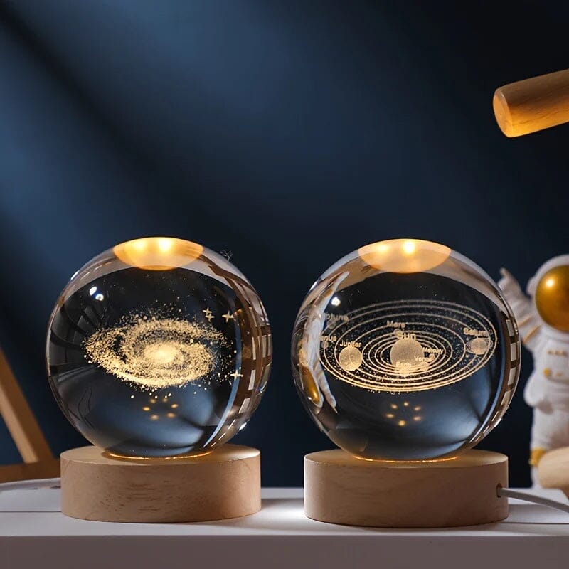3D Crystal Ball Night Light With Wood Base - Image 9
