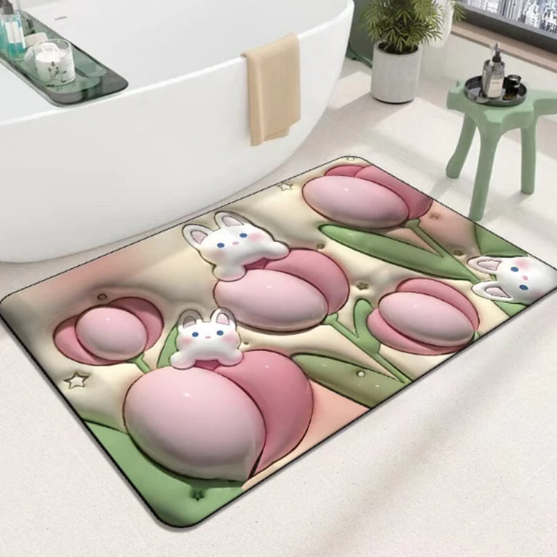 3D flower soft diatom mud absorbent floor mat - Image 13