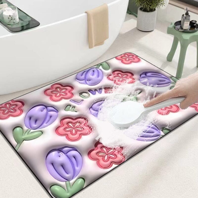 3D flower soft diatom mud absorbent floor mat - Image 6