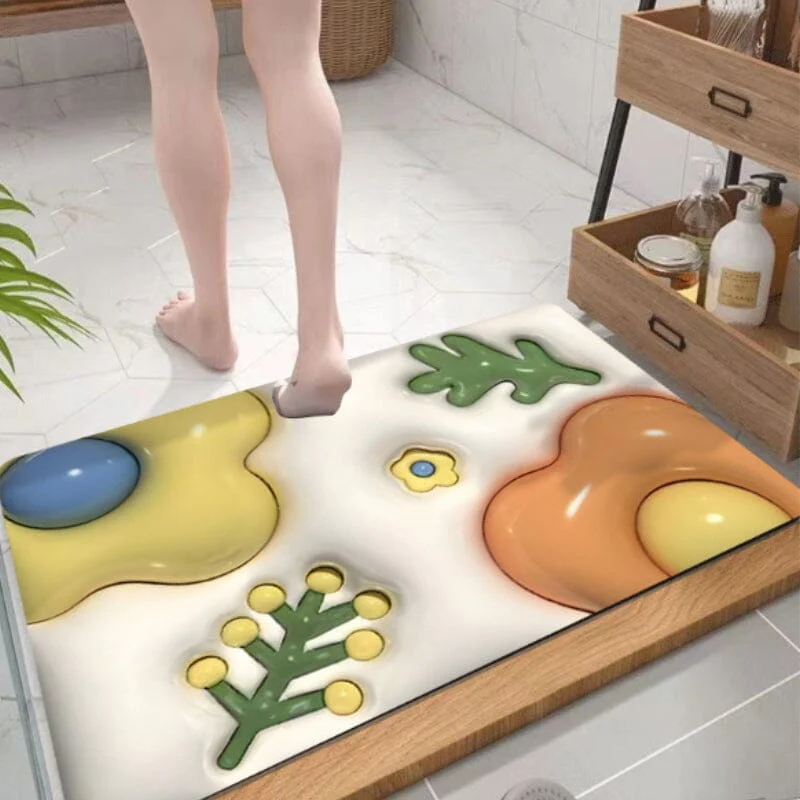 3D flower soft diatom mud absorbent floor mat - Image 7