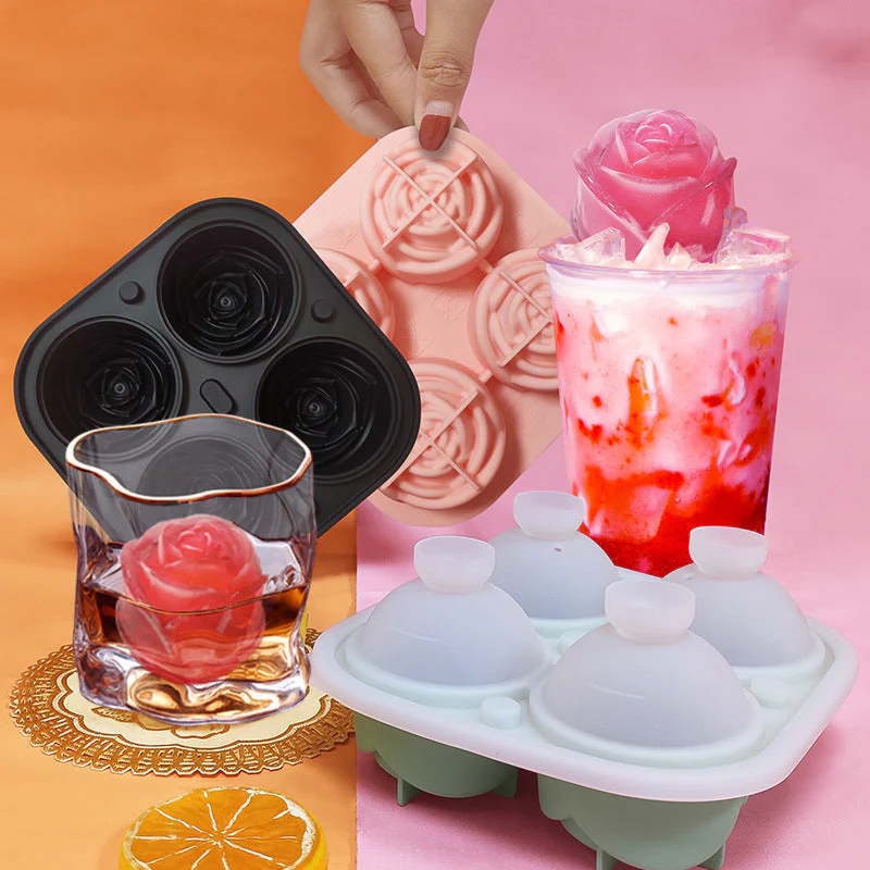 4-Compartment Large Rose Ice Cube Mold - Image 13