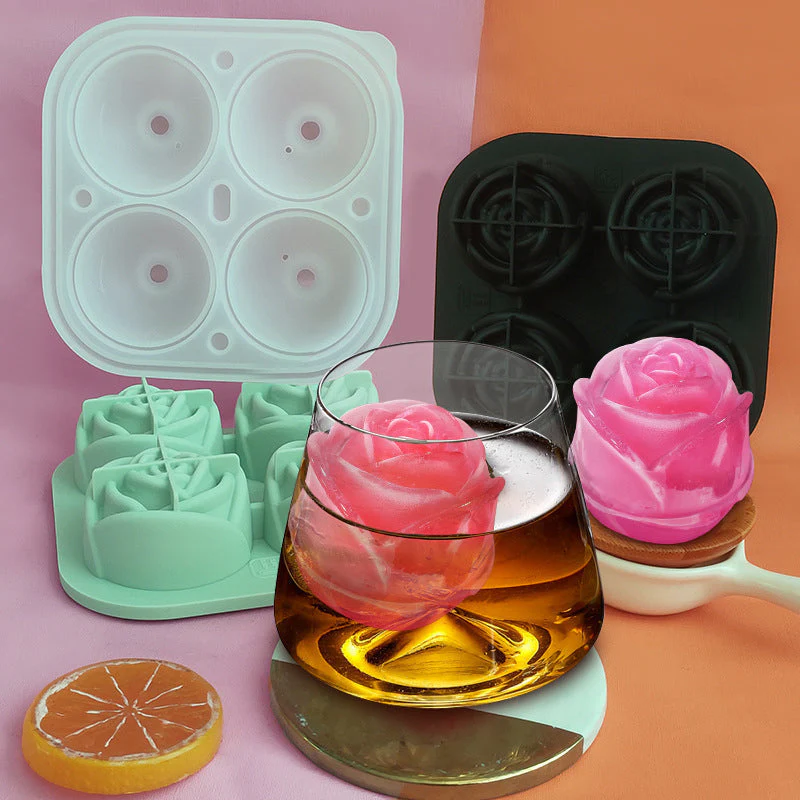 4-Compartment Large Rose Ice Cube Mold - Image 15