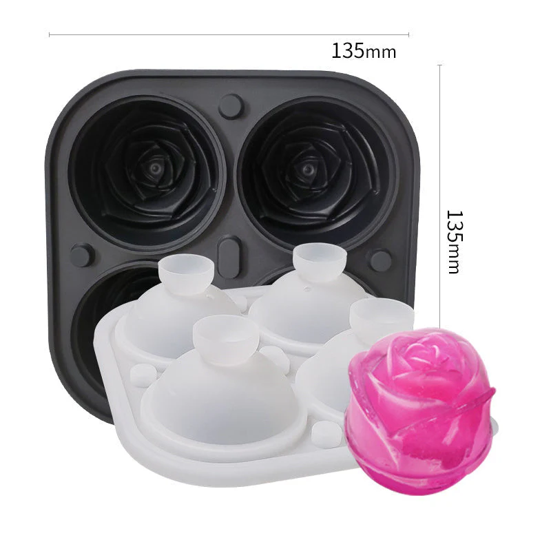 4-Compartment Large Rose Ice Cube Mold - Image 4