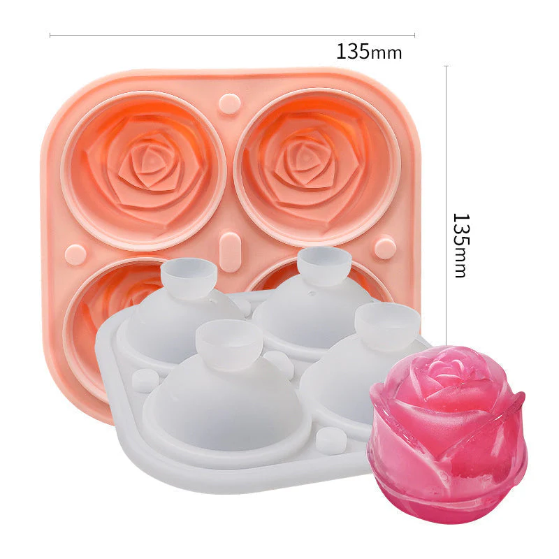 4-Compartment Large Rose Ice Cube Mold - Image 7