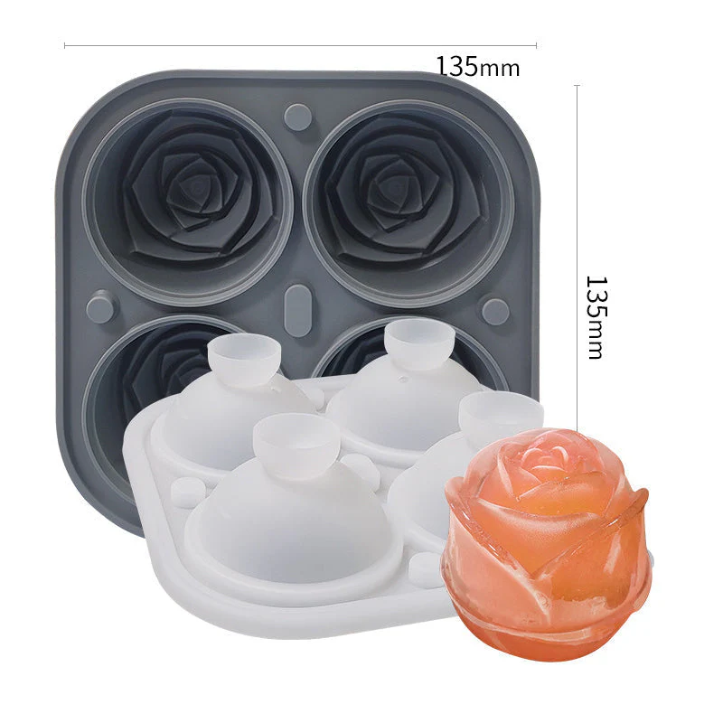 4-Compartment Large Rose Ice Cube Mold - Image 8