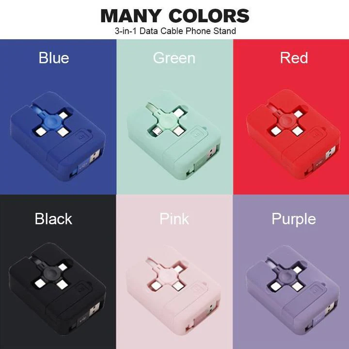 3-in-1 Data Cable Phone Stand - Image 11