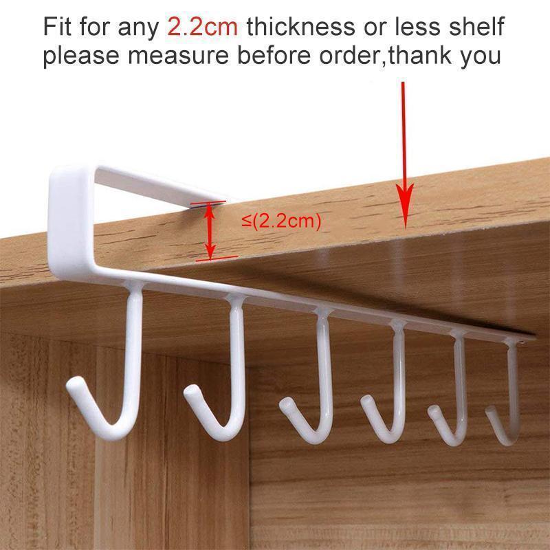 6 Hooks Under-Cabinet Hanger Rack - Image 2
