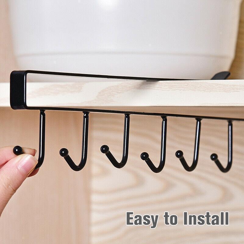 6 Hooks Under-Cabinet Hanger Rack - Image 5
