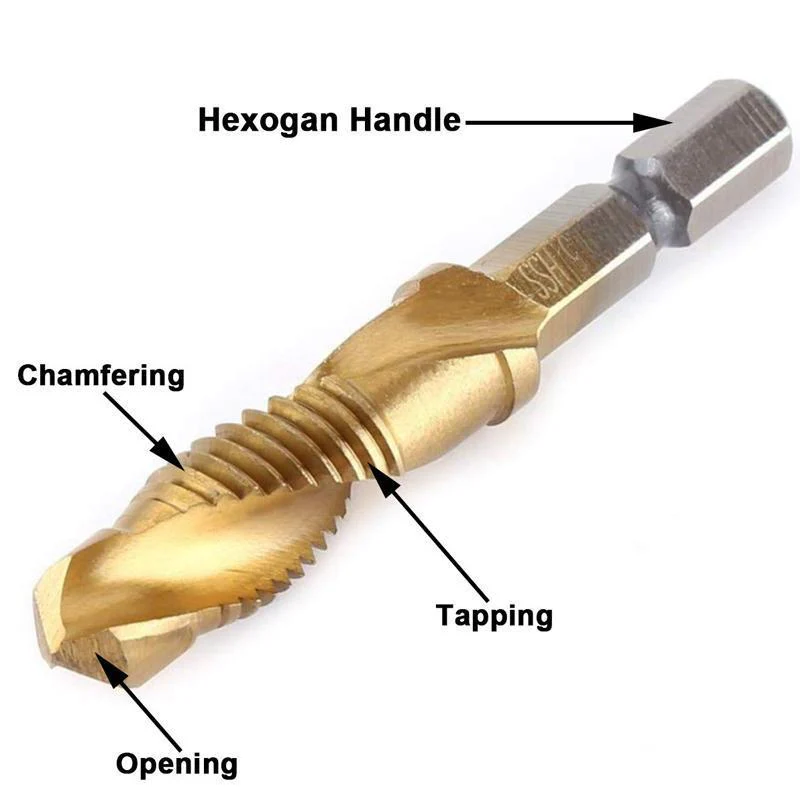 6 Piece Metric Thread Tap Drill Bits Set - Image 3