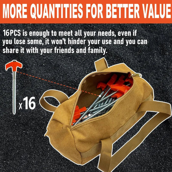 8" Screw in Tent Stakes - Ground Anchors Screw in - Image 4