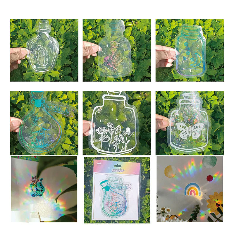 PVC Bunte Adsorptionsregenbogenglasfensteraufkleber, 6 Stk - Image 14