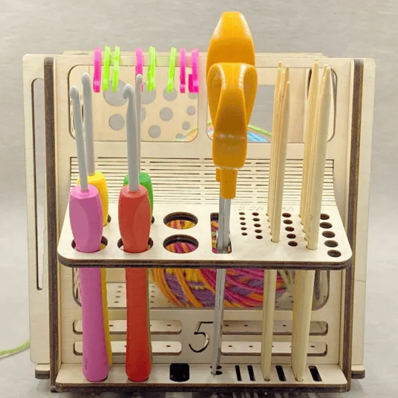 All-in-one Wooden Yarn Bowl - Multifunctional knitting tool - Image 4