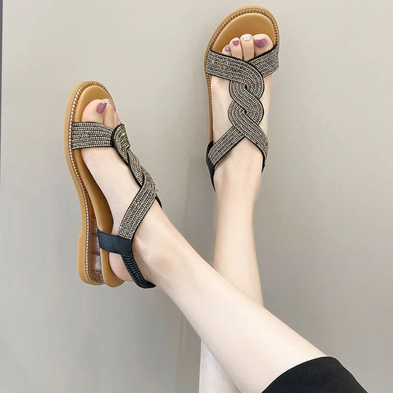 Anti-Skid Soft Sole Rhinestone Wedge Heel Shoes - Image 13