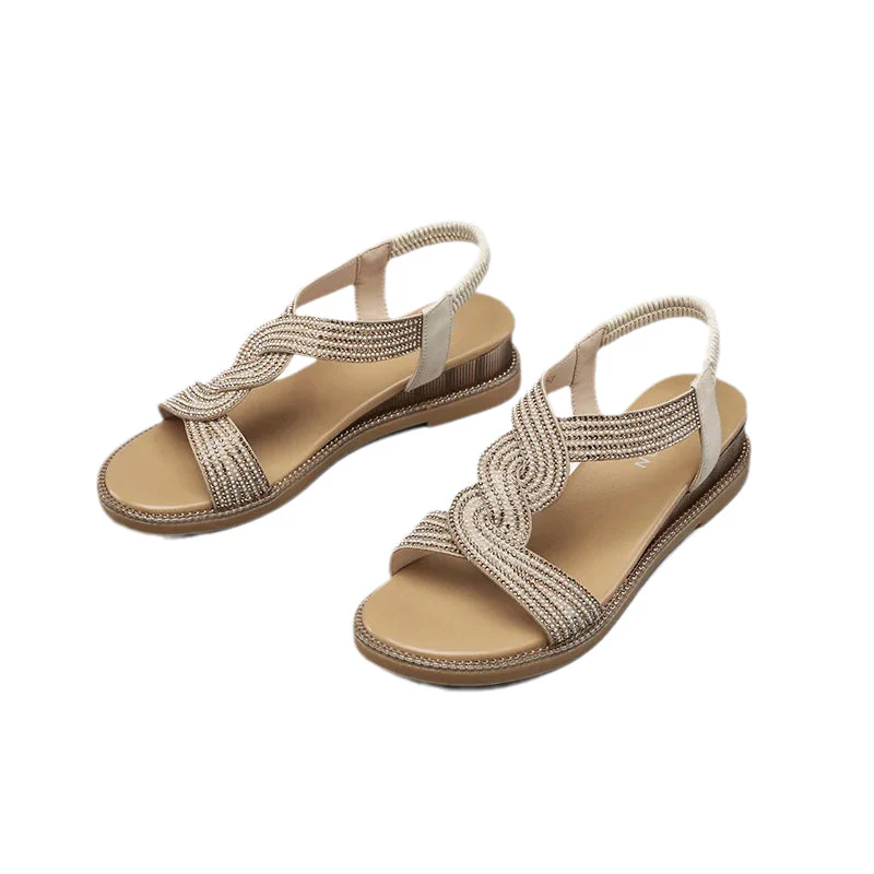 Anti-Skid Soft Sole Rhinestone Wedge Heel Shoes - Image 14