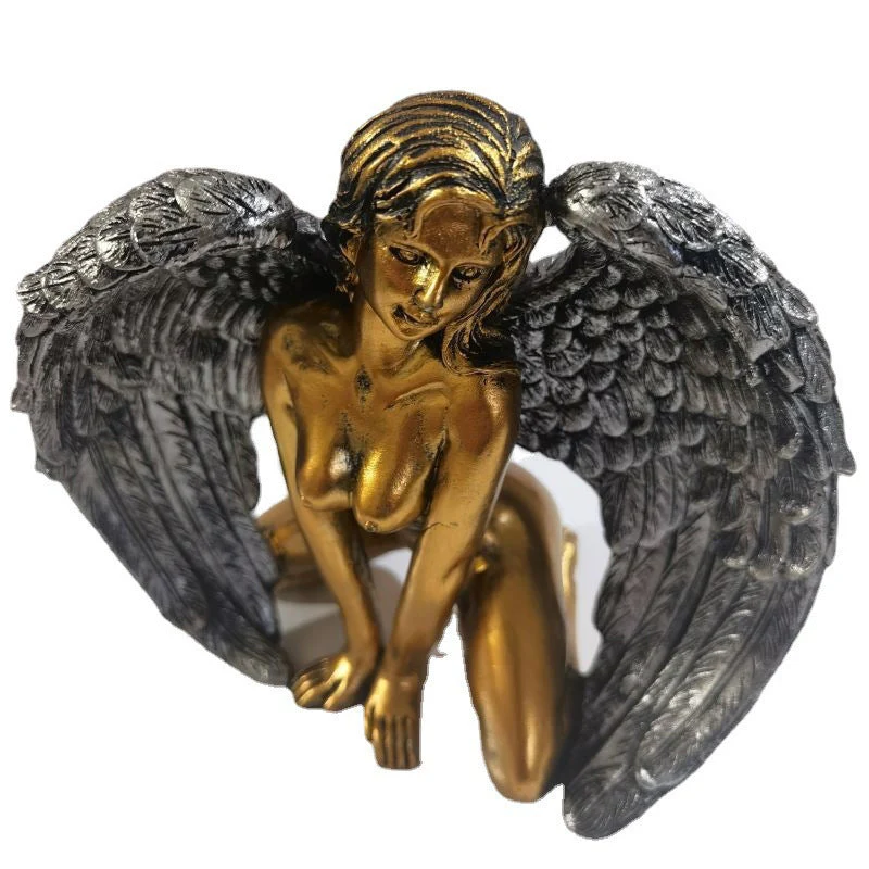 Art Angel Female Woman Wings Kneeling Cloak Hat - Image 10