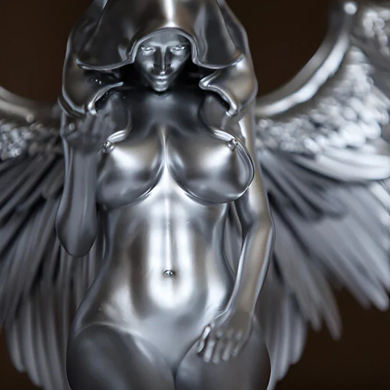 Art Angel Female Woman Wings Kneeling Cloak Hat - Image 3