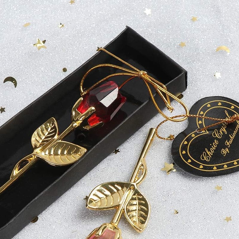 Artificial Rose Branch with Crystal Flower - Image 6