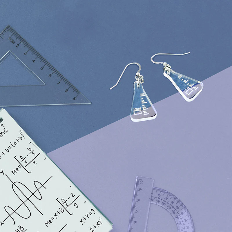 Asymmetrical Triangle Straight Ruler Earrings - Image 7