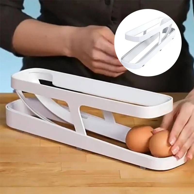 Automatic Scrolling Egg Rack Holder Storage Box - Image 4