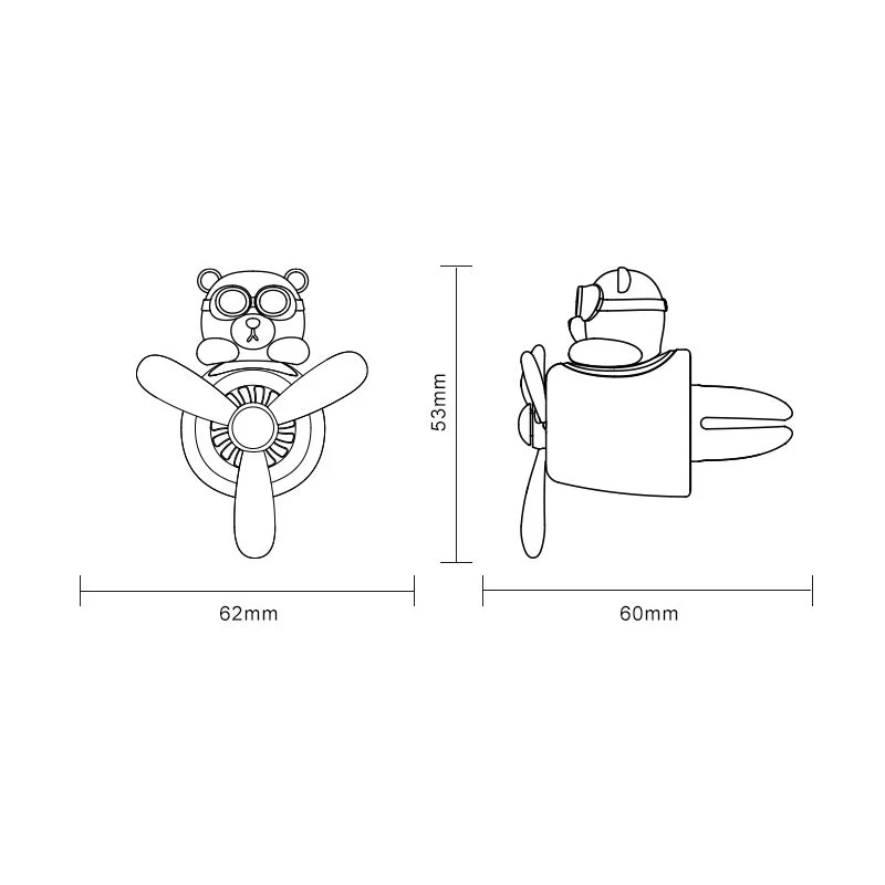 Bear Pilot Propeller Scented Car Air Freshener - Image 12
