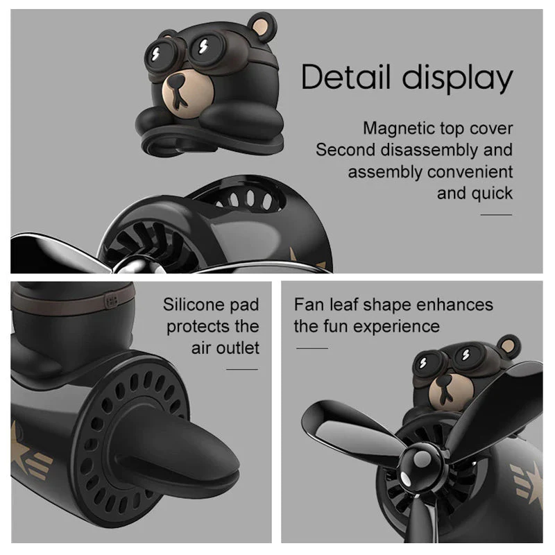 Bear Pilot Propeller Scented Car Air Freshener - Image 4