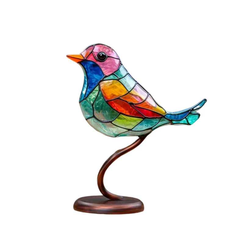 Birds on Branches Stained Glass Ornaments - Image 14