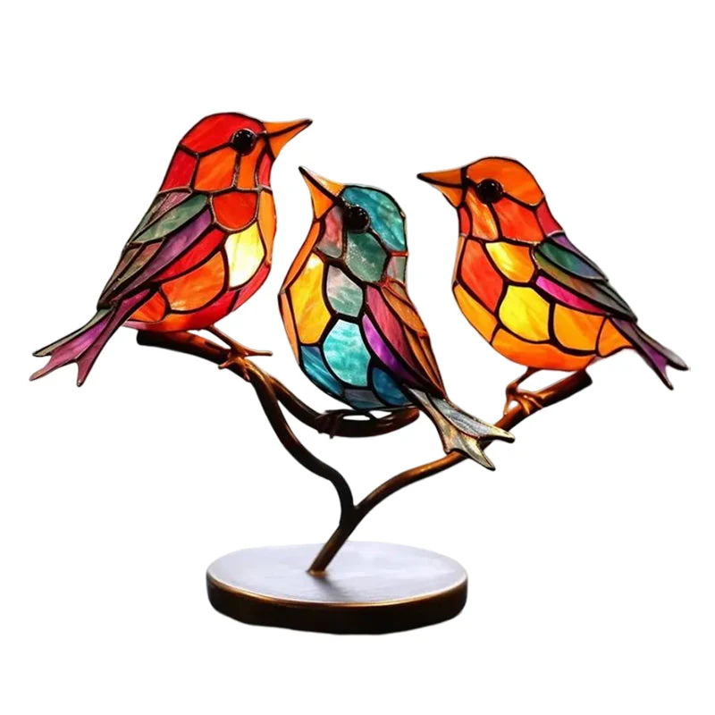 Birds on Branches Stained Glass Ornaments - Image 16