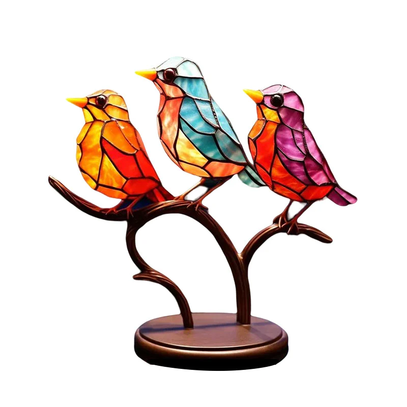 Birds on Branches Stained Glass Ornaments - Image 18