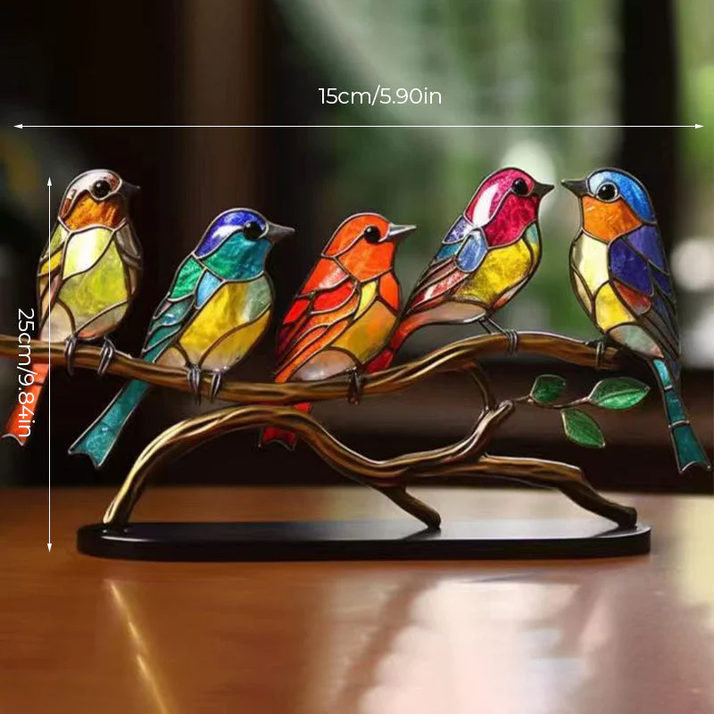 Birds on Branches Stained Glass Ornaments - Image 20