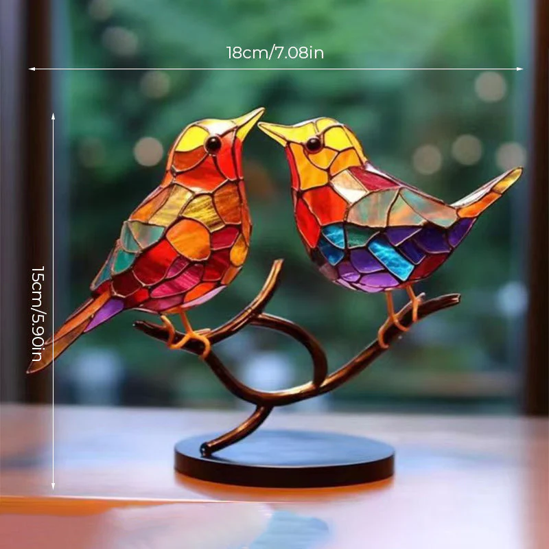 Birds on Branches Stained Glass Ornaments - Image 21