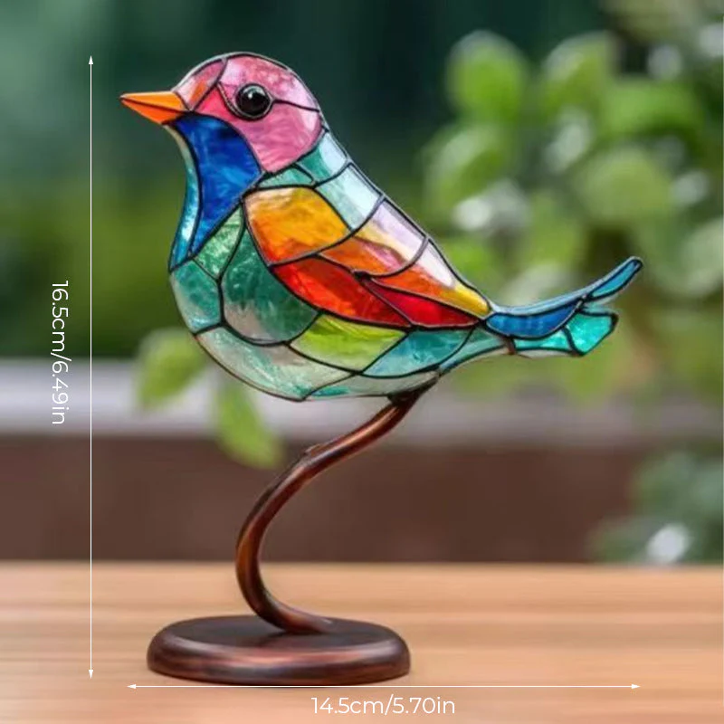 Birds on Branches Stained Glass Ornaments - Image 23
